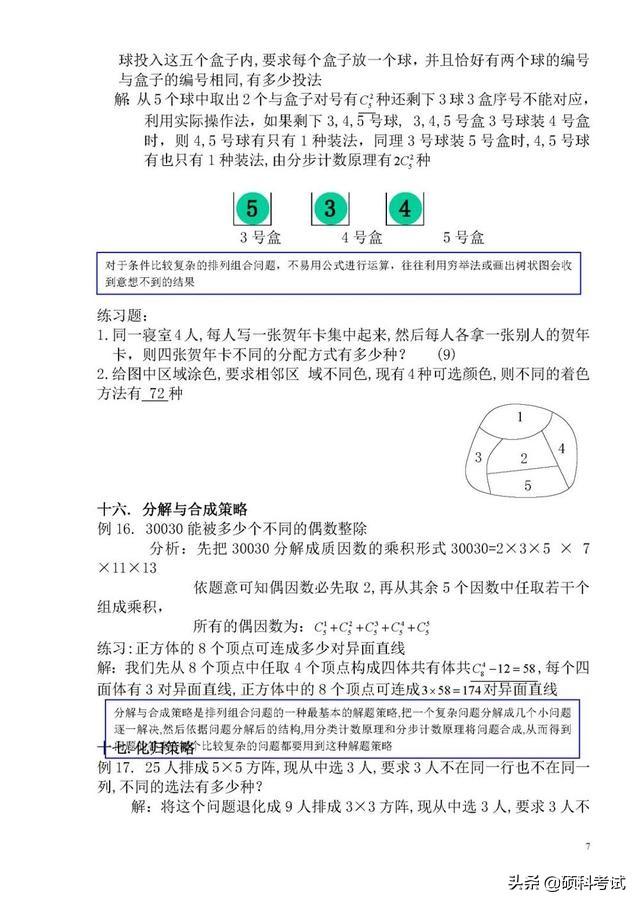 高中数学排列组合题型及解题技巧，高三数学排列组合典型例题详细方法解析