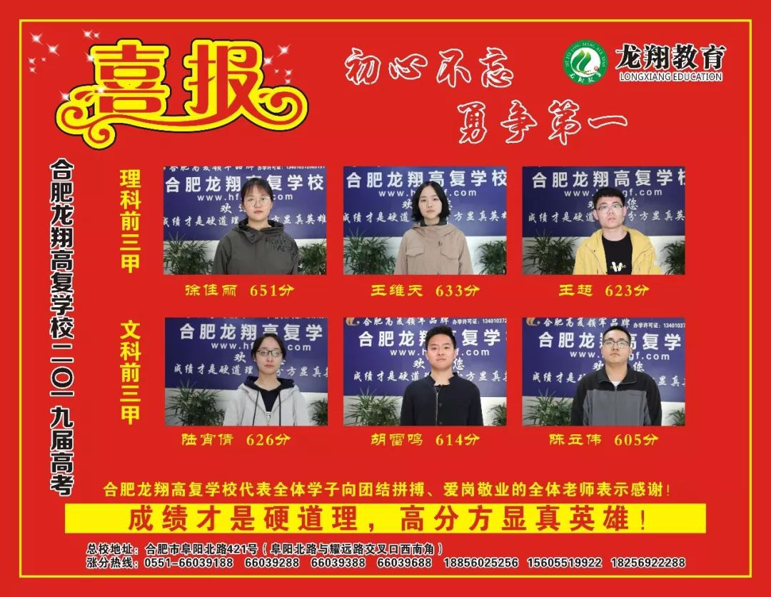 合肥复读学校哪个好（合肥龙翔高复2019高考再创佳绩）