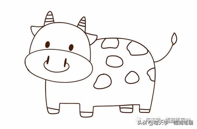 儿童画牛简笔画画法图片