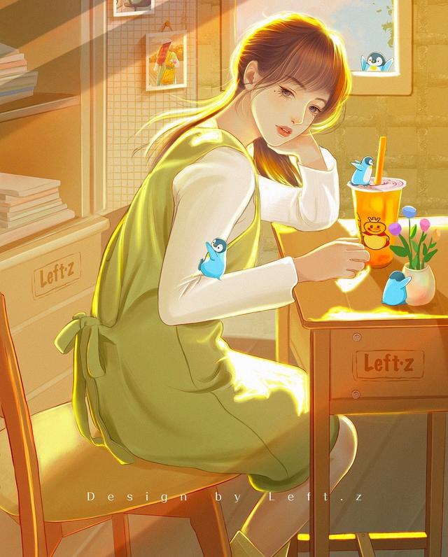 情侣头像一人一张，鱼头:超级好看的情侣头像，一人一张微信（绝美光影插画头像<2>）