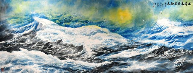 大海画家周智慧，中国画海第一人周智慧（首届中欧艺术邮票鉴藏年—中国艺术名家周智慧）