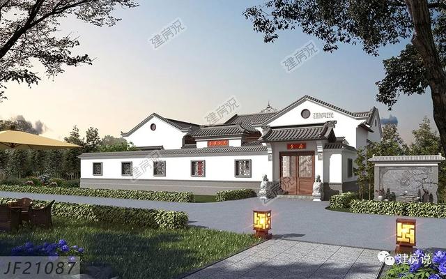 一层别墅效果图，一层别墅设计效果图大全带庭院（10款一层农村自建别墅）