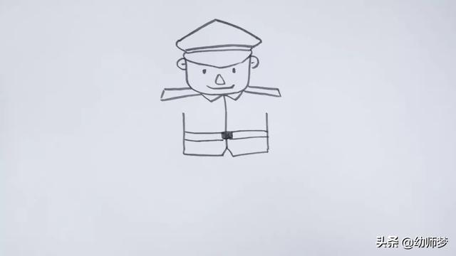 中国士兵怎么画，一分钟简笔画-跟我一起画军人（简笔画：画一位高大威猛的军人）