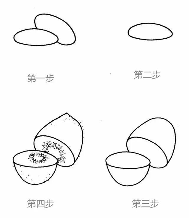 夏天吃的水果简笔画图片