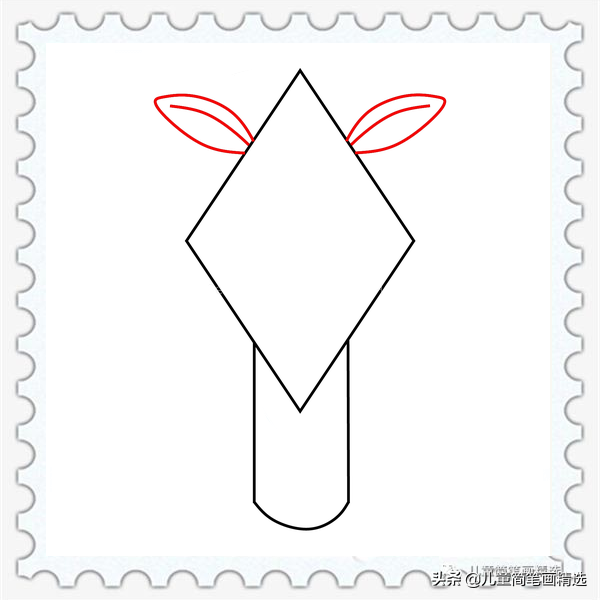 山羊简单画法步骤，儿童简笔画精选-如何用菱形