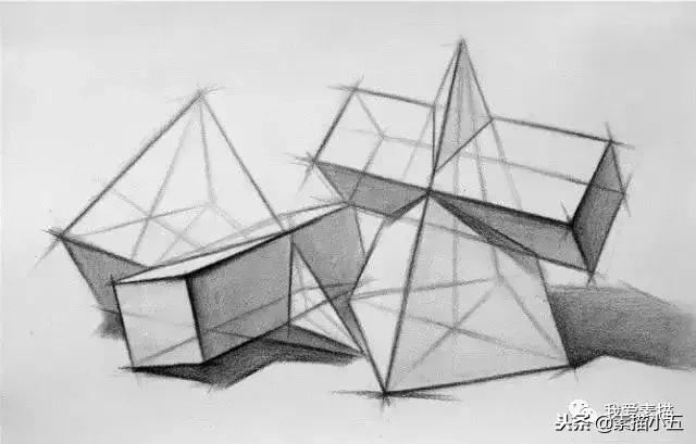 石膏几何体素描，三棱锥石膏几何体的素描画法（素描入门丨初学者必备）