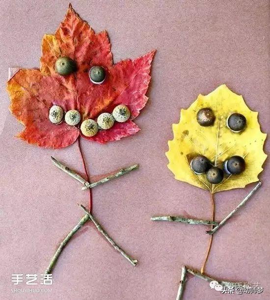 幼儿手工美术漂亮的叶子画，幼儿园叶子手工画制作大全图片（儿童树叶贴画作品图片）