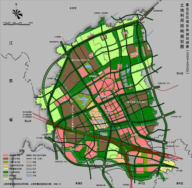 上海市嘉定区地图，上海市嘉定区2035总规的几张重要地图（上海市嘉定区老地图上面城区很小）