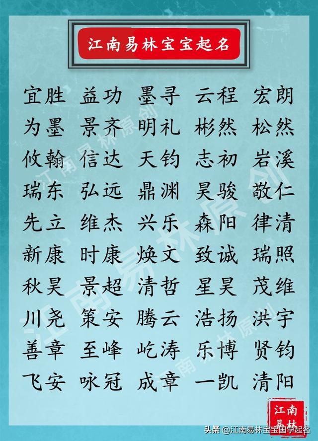 有寓意的男孩名字，简单有寓意的男孩名字（300个国学美名）