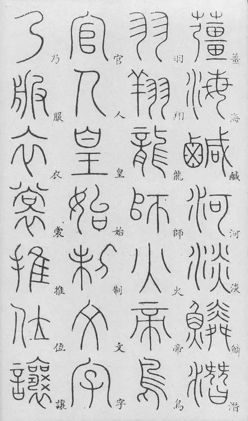 1,李陽冰篆書《千字文》(附楷字對照)