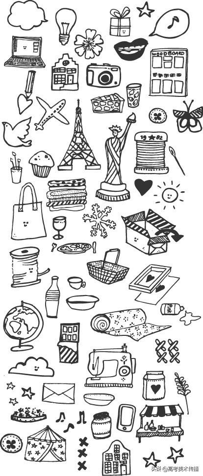 100种美食简笔画，中国美食简笔画100张（一组超全的食物简笔画参考）