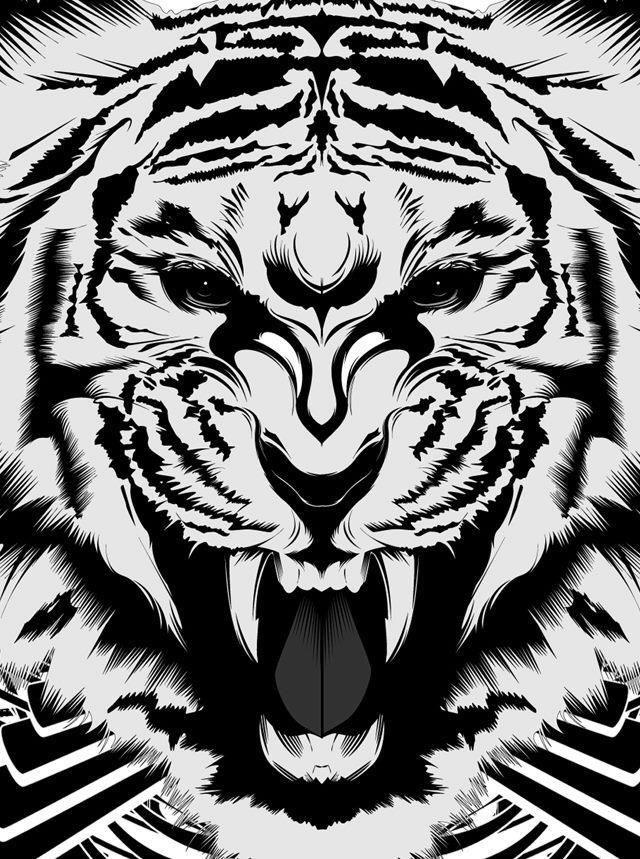 壁纸图片大全墙纸霸气，霸气壁纸（壁纸，画的老虎也可以很霸气）