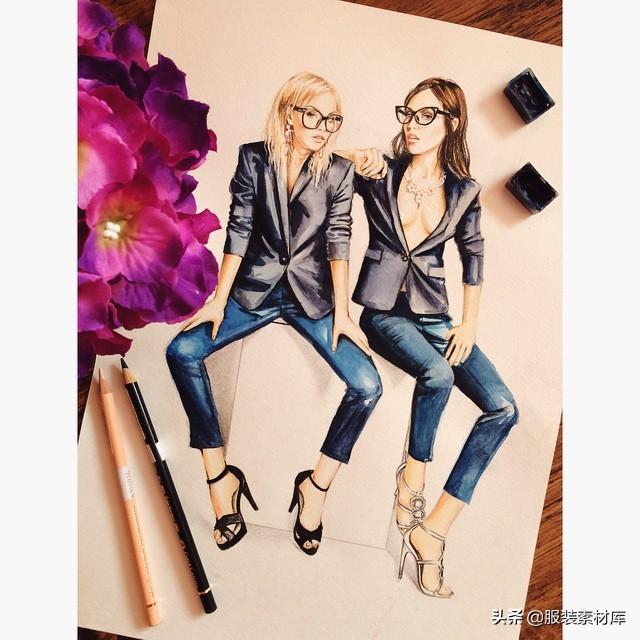 服装怎么画,服装怎么画简单又漂亮(60张高清手绘时装画)