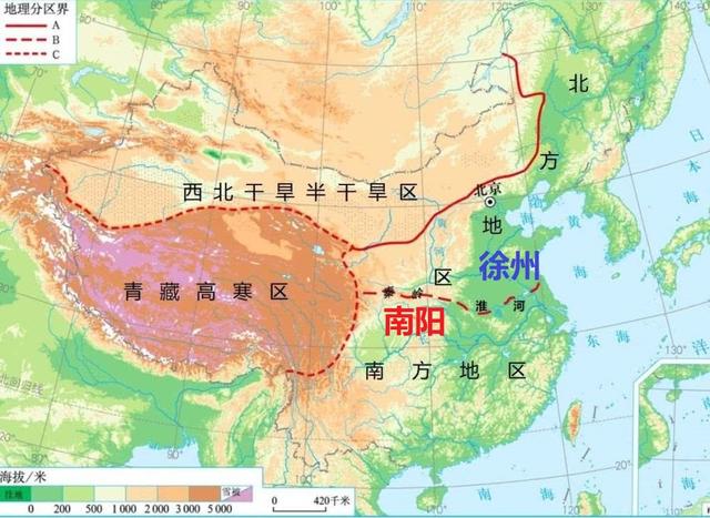 秦岭淮河一线详细地图,秦岭淮河一线详细地图经纬度(中国北方与南方的