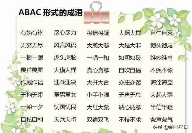 abcc的词语有哪些，Abcc式的词语（ABB+AAB+AABC+ABCC）