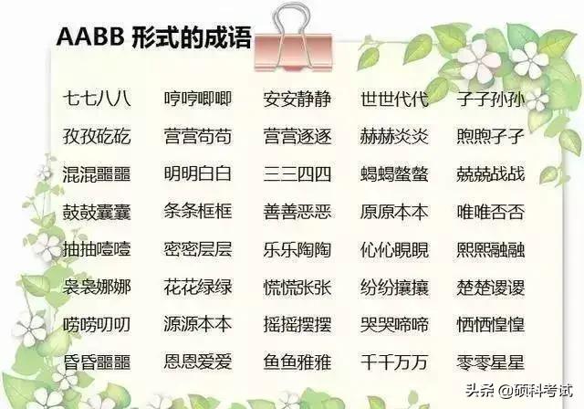 abcc的词语有哪些，Abcc式的词语（ABB+AAB+AABC+ABCC）