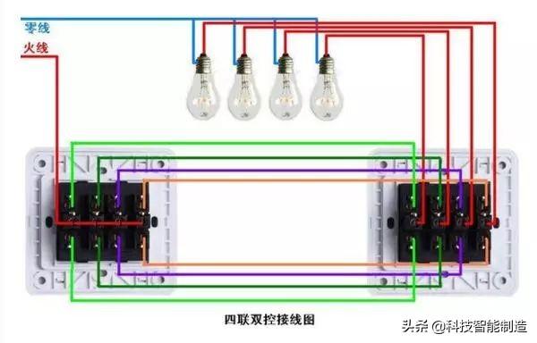 电灯开关怎么接线图解，开关的接线方法及图解大全（单控、双控、三控、四控）