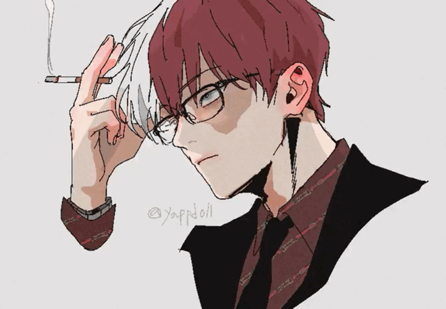 我的英雄学院:轰焦冻，微信头像，我的英雄学院:轰焦冻（寥寥几笔就邪魅又帅气满满的轰焦冻同人动图插画）