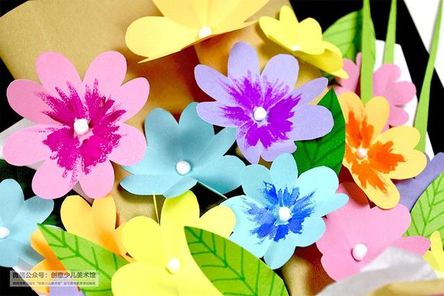二年级教师节手工花束简单，教师节创意儿童画--温暖绚烂的教师节手工花束