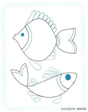 鱼的画法简笔画图片,鱼的画法简单又漂亮(每天学一幅简笔画