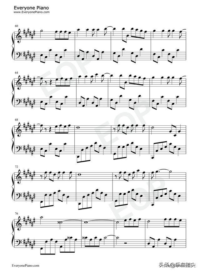 童话钢琴谱简易版数字，童话钢琴谱（Max-简谱五线谱钢琴谱电子琴谱）