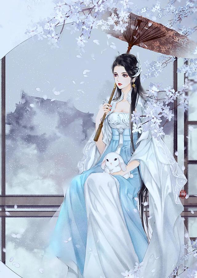唯美手绘古装卡通美女图片，卡通画人物美少女手绘古装（手绘古装美女）