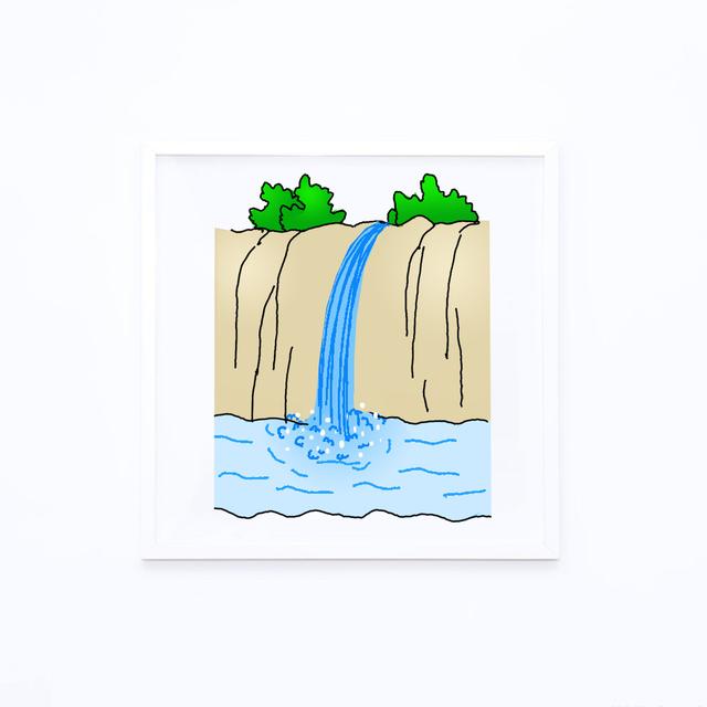 山水瀑布画法简笔画图片