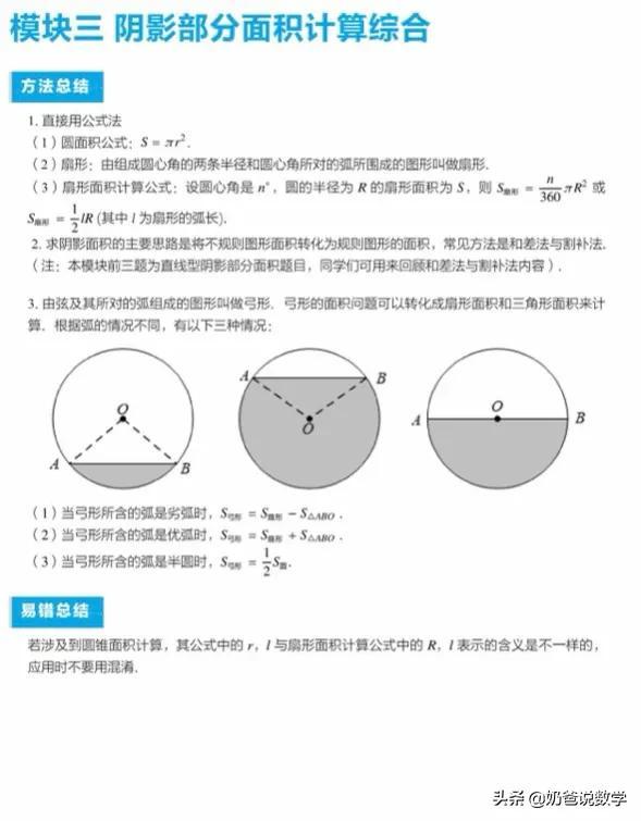 弧长公式扇形面积公式，高中扇形的弧长和面积公式（弧长及扇形面积30题）