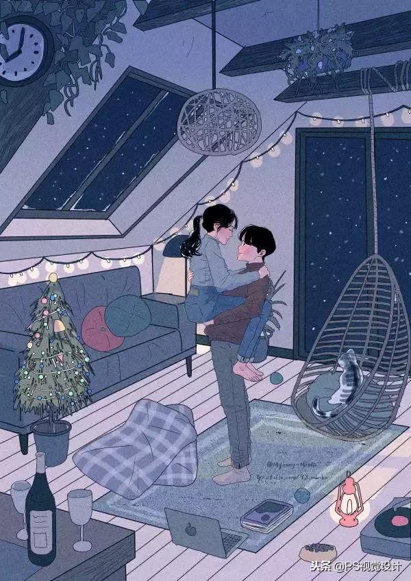 韩国插画师Myeong-Minho甜蜜日常插画，myeong minho插画师（成为少女们都想要的爱情图片）