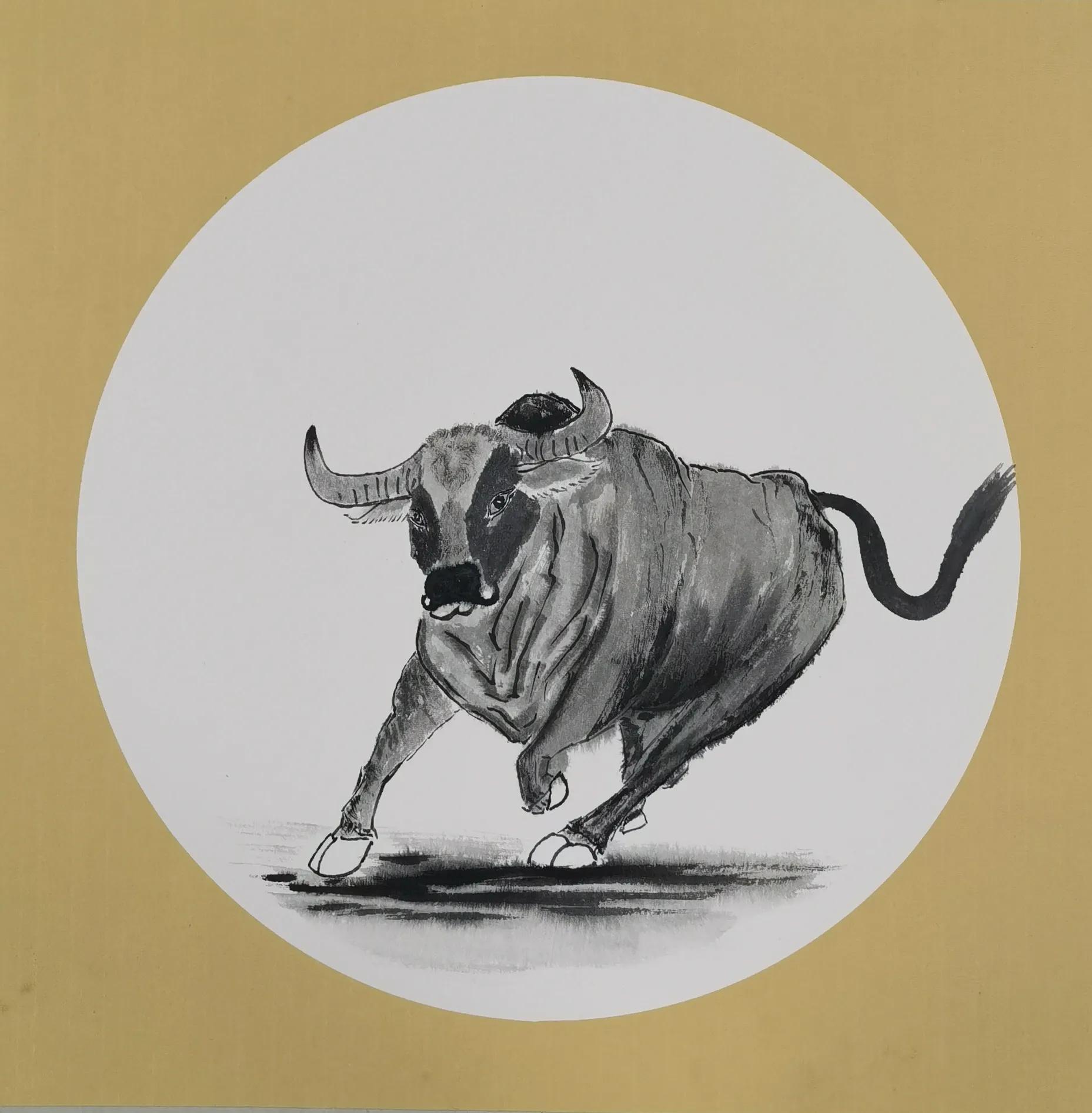 简笔画牛年画,年画简笔画 牛(唐恒远牛年画牛)