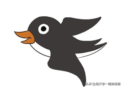 画小燕子怎么画,简笔画燕子步骤(每天学一幅简笔画--超简单燕子简笔画