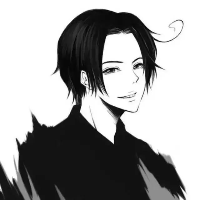 祁宋  风格日系黑白二次元动漫情头，微信头像，祁宋  风格日系黑白二次元动漫情头（黑白动漫情头）