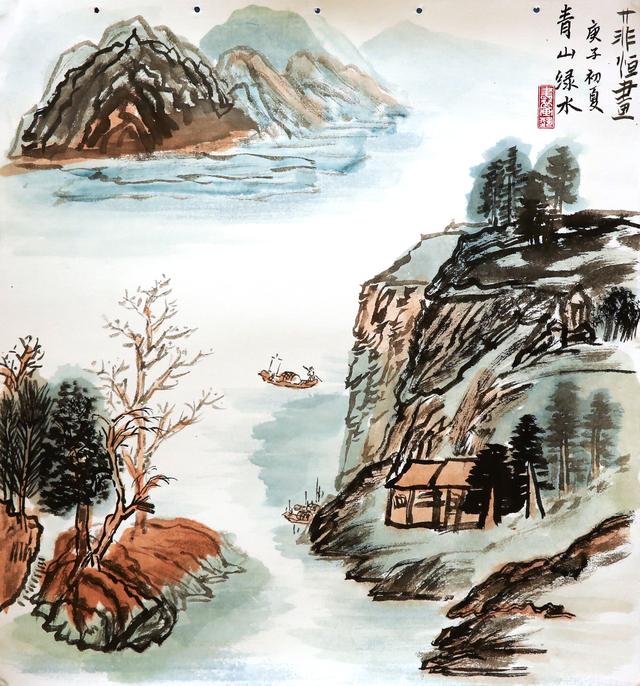 荷花池简笔画，荷花池简笔画手绘（美丽云浮——2020年云浮市庆祝六一儿童节少儿书画作品展）