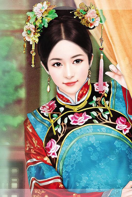 唯美手绘古装卡通美女图片，卡通画人物美少女手绘古装（手绘古装美女）