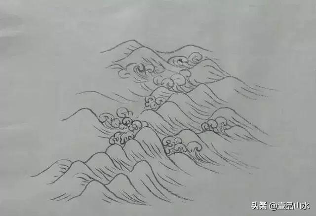 古风波浪简笔画图片