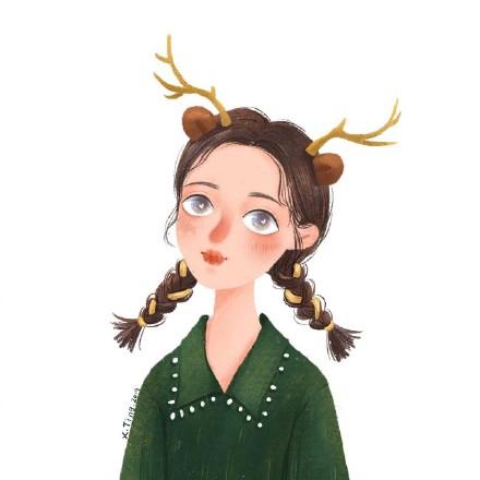 唯美女生头像 #精灵#微信，唯美女生头像 #精灵#（一组鹿角女生头像）