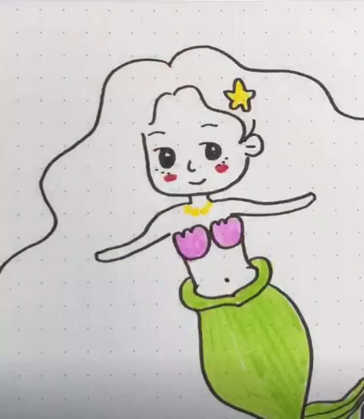 画美人鱼的方法，画美人鱼的方法有哪些（教你画，可爱的小美人鱼~）