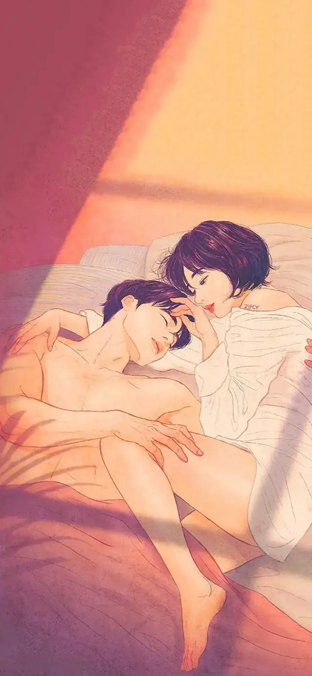 唯美的情侣插画手绘图片   陪你走过四季，手绘情侣图片唯美浪漫（韩漫风唯美甜蜜情侣日常插画）