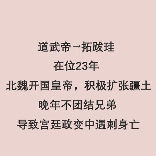 北魏历代皇帝列表，南北朝皇帝列表及简介（半分钟看完北魏14位皇帝）