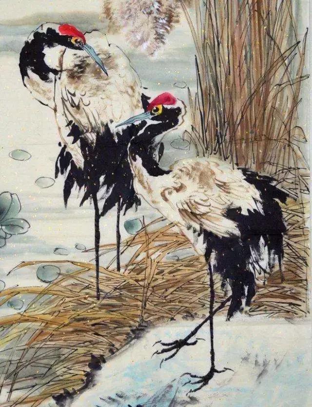 詹仁左写意鸟的画法，国画教程：写意仙鹤画法