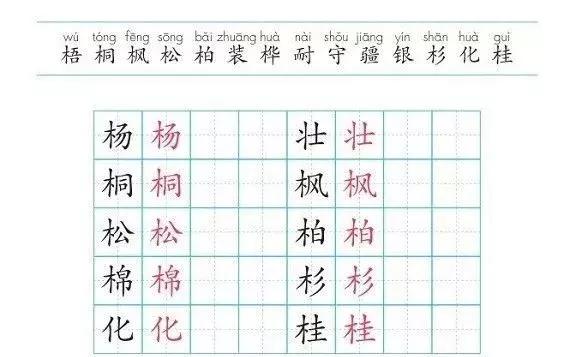 汉字松的组词，松的组词（部编版二年级语文上册识字2《树》知识点+图文解读）