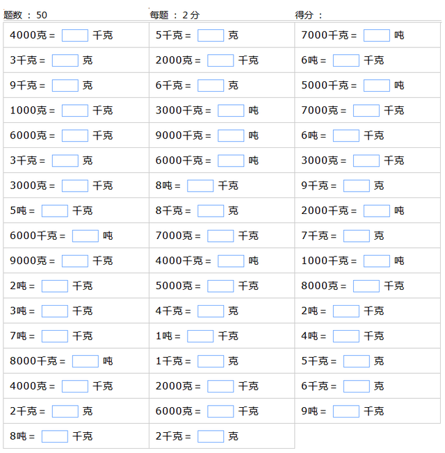 重量换算公式大全，重量单位的换算和练习