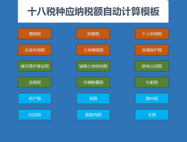 应纳税额如何计算，应纳税金额计算（熬夜做的十八个税种应纳税额计算模板）
