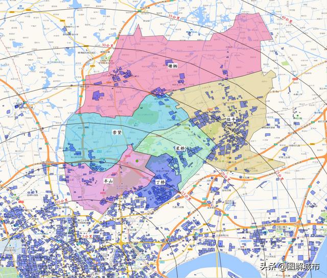 杭州各区分布图，杭州产业规划图（星桥、丁桥、临平、半山、临平、塘栖）