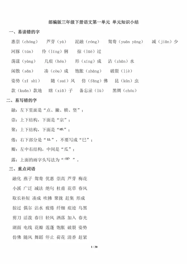 鸯的拼音是什么，鸯的拼音（三年级下语文第一单元知识点）