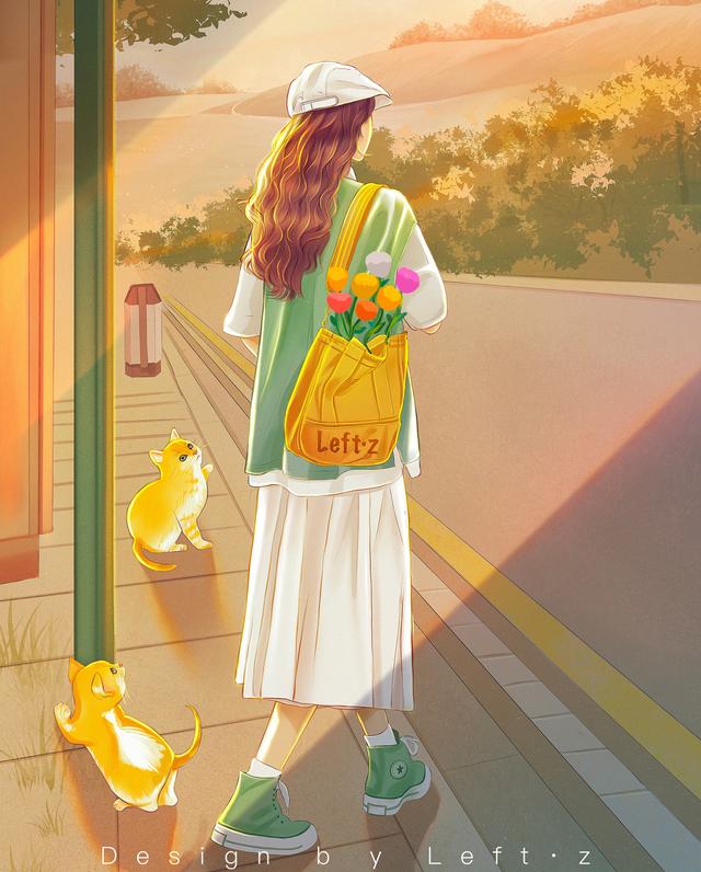 情侣头像一人一张，鱼头:超级好看的情侣头像，一人一张微信（绝美光影插画头像<2>）