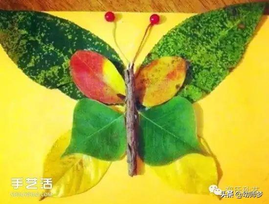幼儿手工美术漂亮的叶子画，幼儿园叶子手工画制作大全图片（儿童树叶贴画作品图片）
