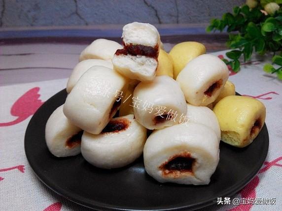 豆沙馒头的花样做法，豆沙卷花馒头的做法（香甜松软的奶香豆沙小馒头）
