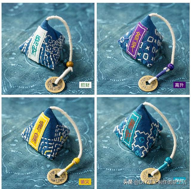 手工香囊怎么做又简单又漂亮，香囊的简单做法（一小块布绣上最简单的图案）