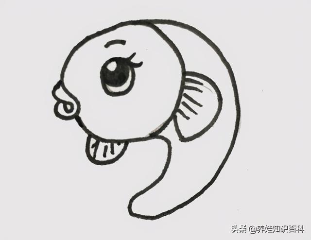 一笔一划教宝宝画行简笔画 如何画小鱼，一笔一划教宝宝画行简笔画（喜欢小鱼的小朋友来学学）